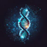 abstrait lumières vif mince ADN double hélix. illustration génératif ai photo