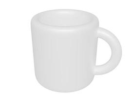 tasse de dessin animé blanc. rendu 3D photo