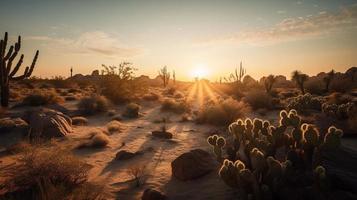 le coucher du soleil dans Joshua arbre nationale parc, Californie, uni États photo