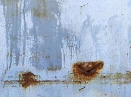 Contexte texture de vieux rouillé bleu feuille métal photo