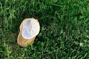 le des sports casquette mensonges sur le Frais vert herbe photo