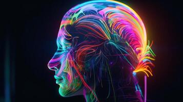 hologramme coloré euphorie endorphine esprit coup énergie génératif ai photo