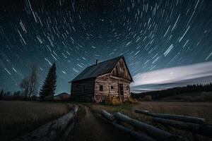 magnifique nuit étoile ciel génératif ai photo