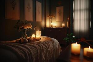 luxe massage pièce génératif ai photo