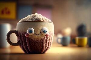 tasse de cappuccino délicieux chaud boisson illustration génératif ai photo