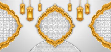 Ramadan kareem magnifique Contexte avec une brillant lanterne fanus photo