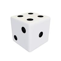 blanc Plastique Jeu dé. blanc réaliste Jeu cube. photo