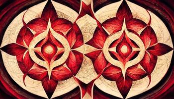 rouge amulette, mandala. ai rendre. photo