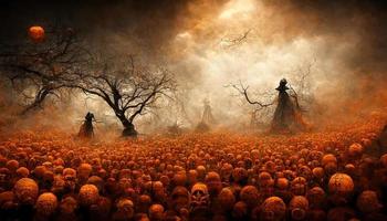 la magie Halloween nuit. ai rendre. photo