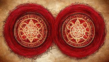 rouge amulette, mandala. ai rendre. photo