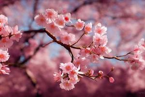 réaliste Sakura arrière-plan, ai rendre. photo