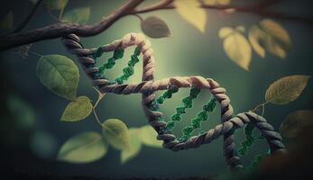 Humain ADN gène vert la nature concept photo
