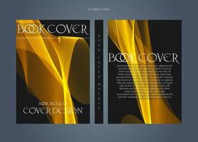 livre couverture Jaune ondulé abstrait conception brochure couverture photo