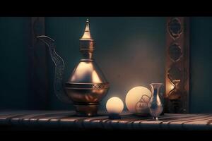 Ramadan kareem décoration islamique salutations conception Contexte. ai généré photo