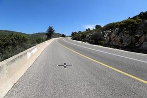 route dans le montagnes dans nord Israël. photo