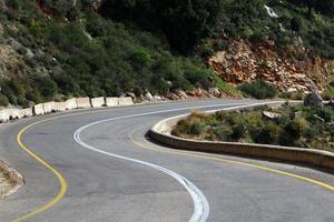 route dans le montagnes dans nord Israël. photo