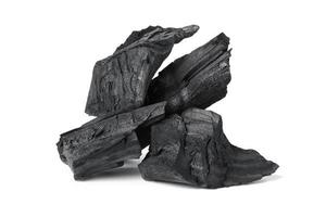 bois Naturel charbon isoler sur blanc Contexte photo