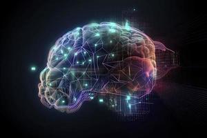 artificiel intelligence numérique concept avec abstrait cerveaux photo
