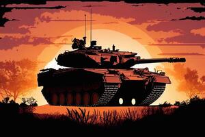 silhouette illustration de une lourd artillerie photo