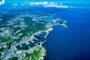 Vue aérienne de la côte nord-est de Taiwan dans la ville de Keelung photo