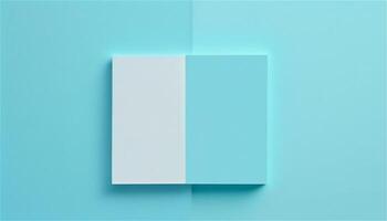 pastel bleu vide papier texture Contexte modèle, bannière pour publicité. rectangulaire géométrique formes. copie espace. espace pour texte. ai généré. photo