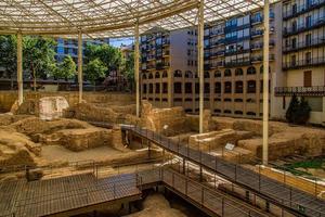 magnifique ruines de le ancien romain amphithéâtre dans Saragosse Espagne museo del Teatro de caesaraugusta photo