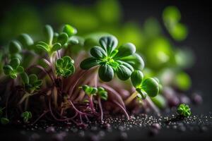 brut en bonne santé nourriture germer microgreens génératif ai photo