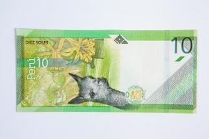 Pérou dix nuevos semelles. semelles, le nationale devise de Pérou photo