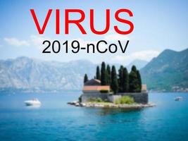 Monténégro et coronavirus 2019-ncov alerte signe. concept de haute probabilité de roman coronavirus déclenchement par en voyageant touristes photo