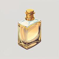 dessin animé style bouteille de parfum fabriqué de coûteux verre génératif ai photo