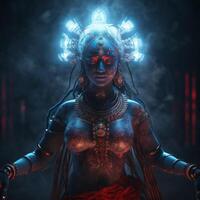 le hindou déesse kali mata plein corps image génératif ai photo