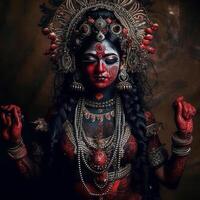 kali maa plein corps portrait hindou déesse génératif ai photo