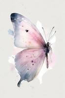 magnifique lumière rose papillon aquarelle papillon aquarelle La peinture photo