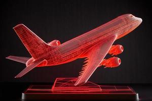 néon rouge avion modèle hologramme plan photo