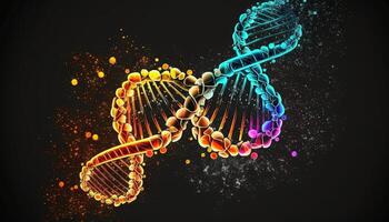 ADN molécule composition. double hélix de ADN image génératif ai photo