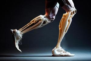illustration de jambe et prothèse symbole. graphique de jambe et amputation ai photo