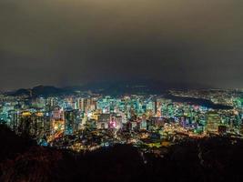 Séoul ville de nuit, Corée du Sud photo