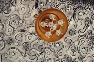 élégant abstrait Contexte décoration dans cercles dans argent photo