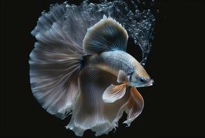 un betta poisson nager avec ses queue. génératif ai photo