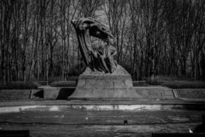 paysage avec Varsovie chopin monument dans de bonne heure printemps sur une ensoleillé journée photo