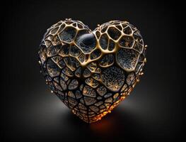 réaliste translucide cœur en forme de cristal zircon, Naturel gemme génératif ai La technologie photo