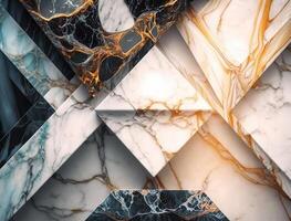 marbre pierre texture Contexte Matériel avec éléments de semi-précieux des pierres et or établi avec génératif ai La technologie photo