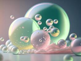 coloré des balles dynamique liquide formes Contexte établi avec génératif ai La technologie photo