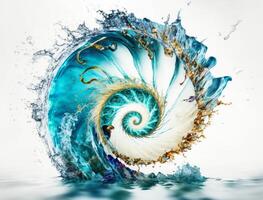 radial spirale l'eau éclaboussure Contexte établi avec génératif ai La technologie photo