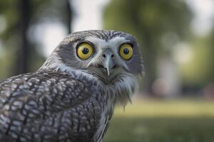 hibou proche en haut. génératif ai. photo