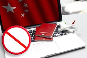 virus, ordinateur avec numérique Chine drapeau Contexte photo