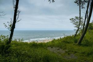 vue de le escarpement à le plage sur le baltique mer sur une été journée photo