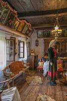 intérieur de une historique cabane dans un plein air musée photo