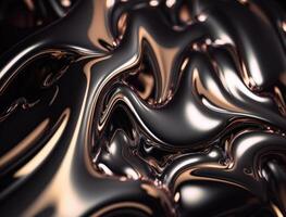 une métallique abstrait ondulé liquide Contexte génératif ai La technologie photo