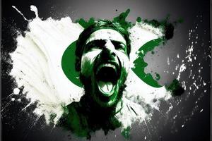 la victoire pour Pakistan dans criquet, drapeau. photo